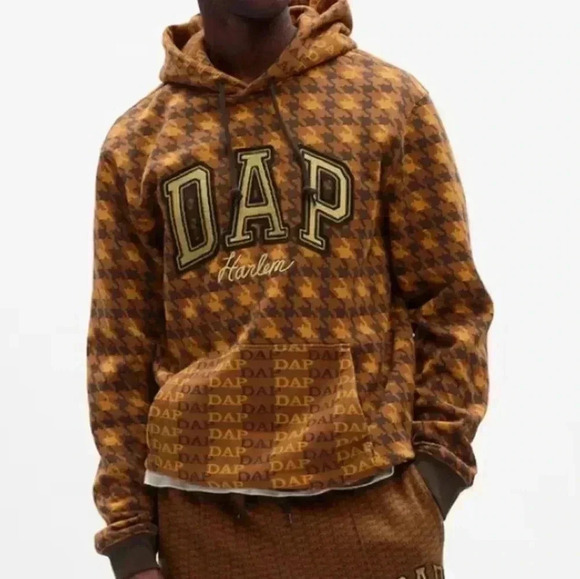 Gap X Dap Logo Hoodie in Brown Houndstooth π Size XL - Picture 1 of 2